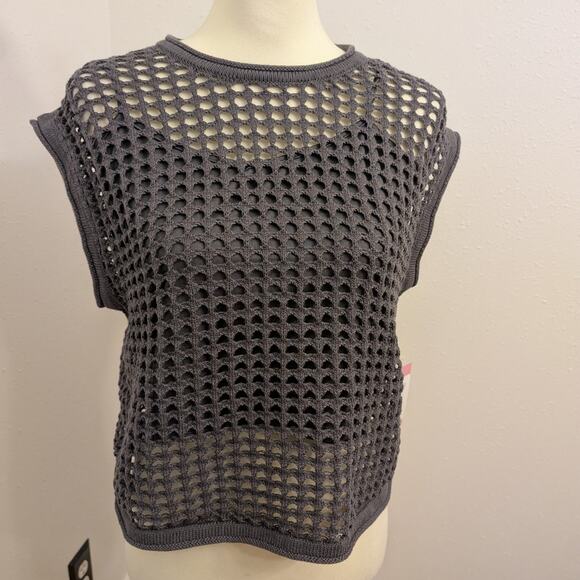 Steve Madden Ladies Crochet Top Black Size Small - Picture 1 of 8